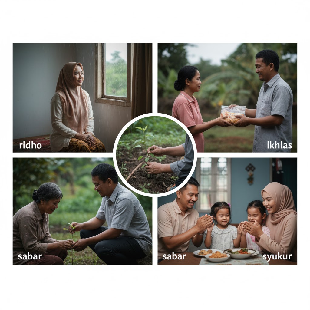 4 Kunci Hidup Bahagia: Ridho, Ikhlas, Sabar, Syukur